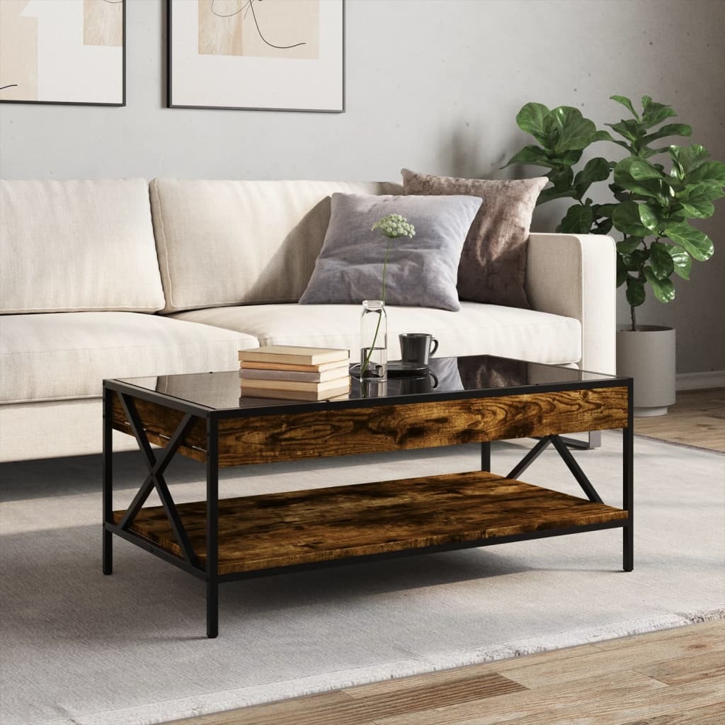 VidaXL Salontafel met Infinity LED 90x50x38 cm gerookt eikenkleurig