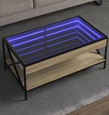 VidaXL Salontafel met Infinity LED 90x50x38 cm sonoma eikenkleurig