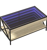 VidaXL Salontafel met Infinity LED 90x50x38 cm sonoma eikenkleurig