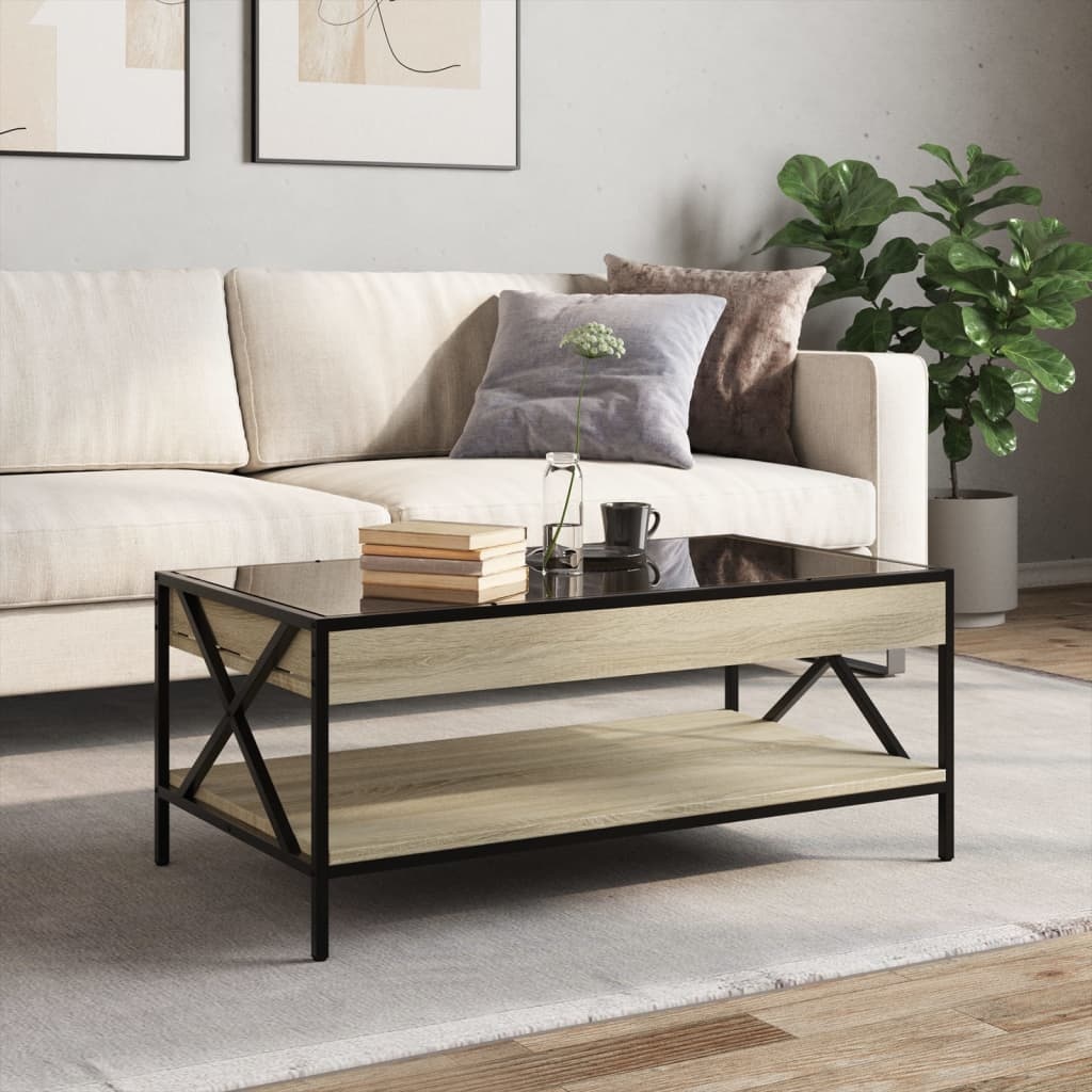 VidaXL Salontafel met Infinity LED 90x50x38 cm sonoma eikenkleurig