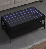 VidaXL Salontafel met Infinity LED 90x50x38 cm zwart