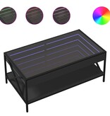 VidaXL Salontafel met Infinity LED 90x50x38 cm zwart