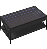 VidaXL Salontafel met Infinity LED 90x50x38 cm zwart