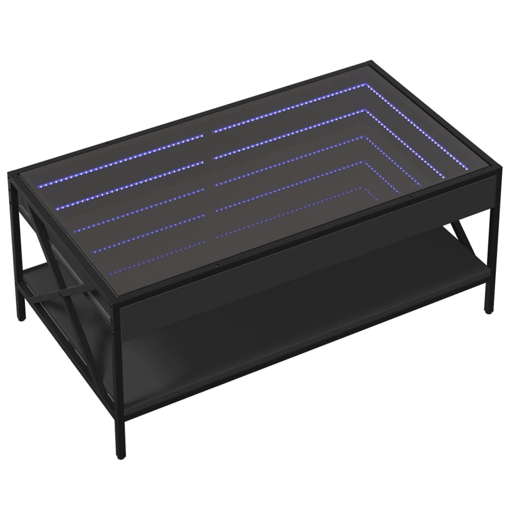 VidaXL Salontafel met Infinity LED 90x50x38 cm zwart