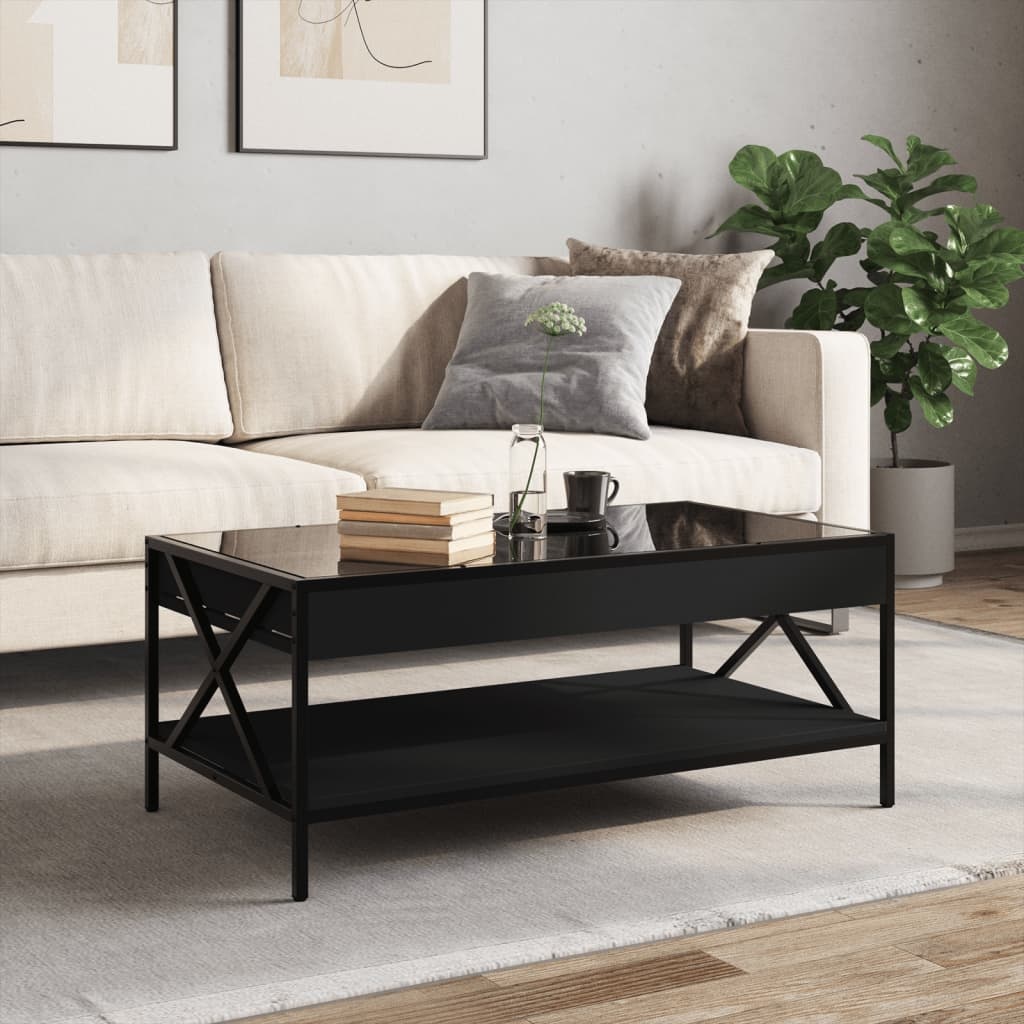 VidaXL Salontafel met Infinity LED 90x50x38 cm zwart