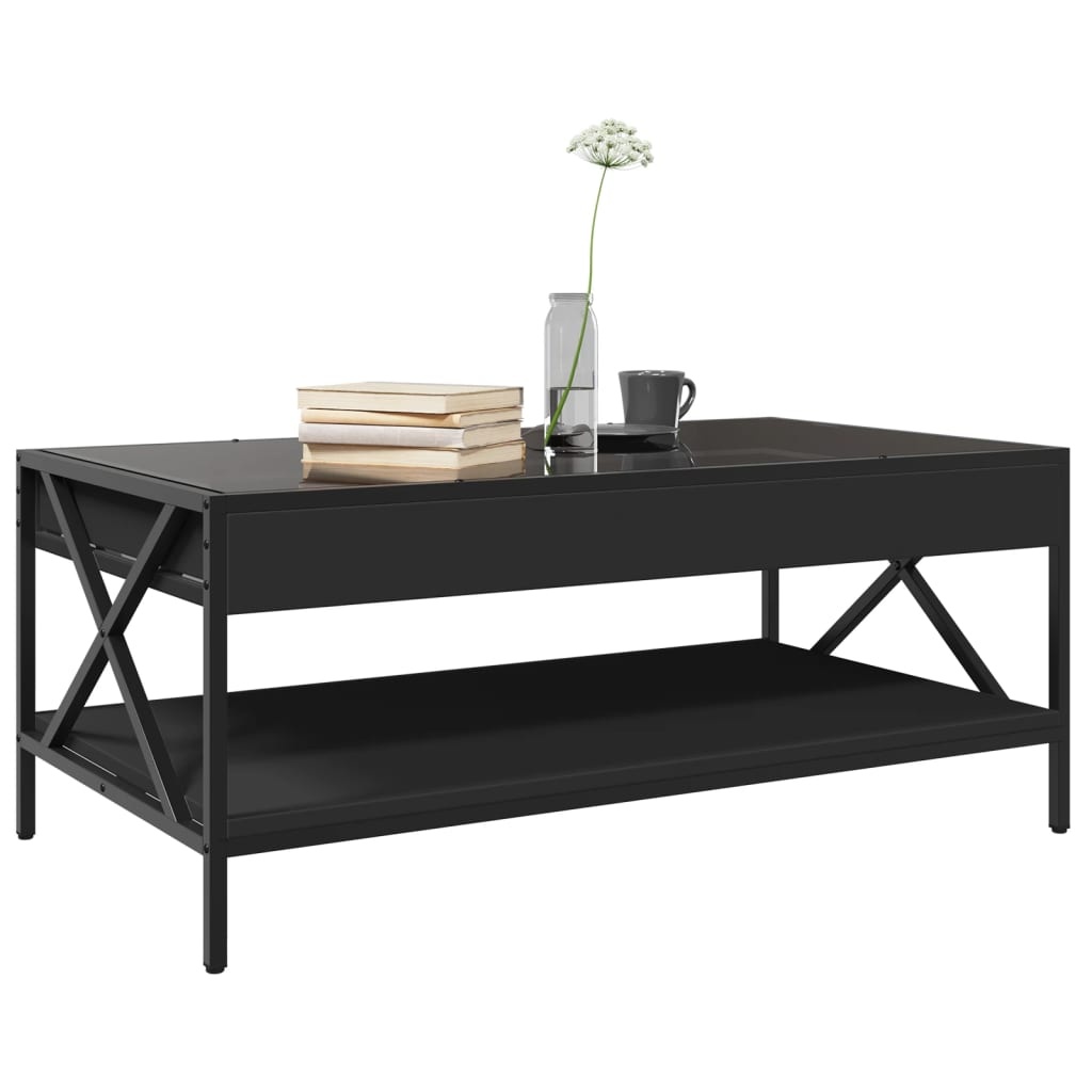 VidaXL Salontafel met Infinity LED 90x50x38 cm zwart