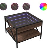 VidaXL Salontafel met Infinity LED 50x50x38 cm bruin eikenkleurig
