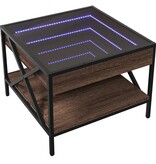 VidaXL Salontafel met Infinity LED 50x50x38 cm bruin eikenkleurig