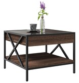 VidaXL Salontafel met Infinity LED 50x50x38 cm bruin eikenkleurig