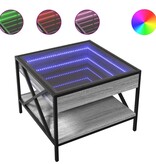 VidaXL Salontafel met Infinity LED 50x50x38 cm grijs sonoma eikenkleur