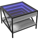 VidaXL Salontafel met Infinity LED 50x50x38 cm grijs sonoma eikenkleur