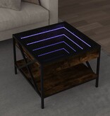 VidaXL Salontafel met Infinity LED 50x50x38 cm gerookt eikenkleurig