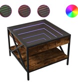 VidaXL Salontafel met Infinity LED 50x50x38 cm gerookt eikenkleurig