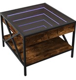 VidaXL Salontafel met Infinity LED 50x50x38 cm gerookt eikenkleurig