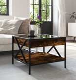 VidaXL Salontafel met Infinity LED 50x50x38 cm gerookt eikenkleurig