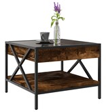 VidaXL Salontafel met Infinity LED 50x50x38 cm gerookt eikenkleurig
