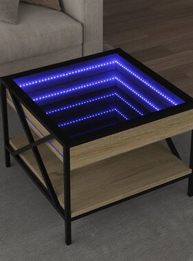 VidaXL Salontafel met Infinity LED 50x50x38 cm sonoma eikenkleurig