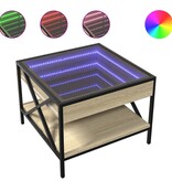 VidaXL Salontafel met Infinity LED 50x50x38 cm sonoma eikenkleurig