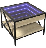 VidaXL Salontafel met Infinity LED 50x50x38 cm sonoma eikenkleurig