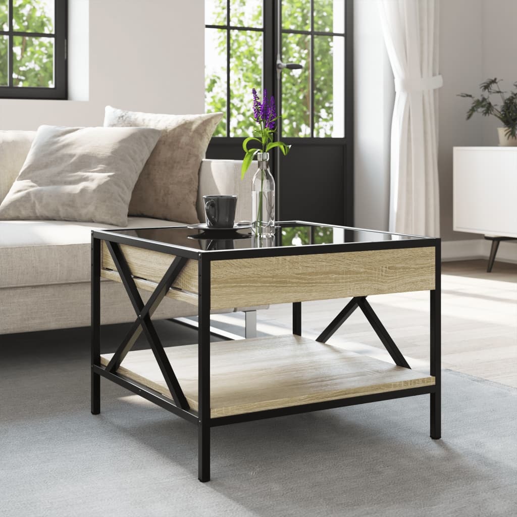 VidaXL Salontafel met Infinity LED 50x50x38 cm sonoma eikenkleurig