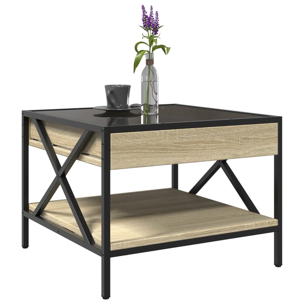 VidaXL Salontafel met Infinity LED 50x50x38 cm sonoma eikenkleurig