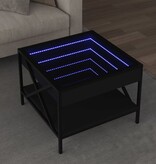 VidaXL Salontafel met Infinity LED 50x50x38 cm zwart