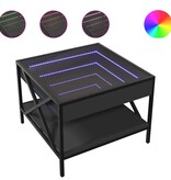 VidaXL Salontafel met Infinity LED 50x50x38 cm zwart