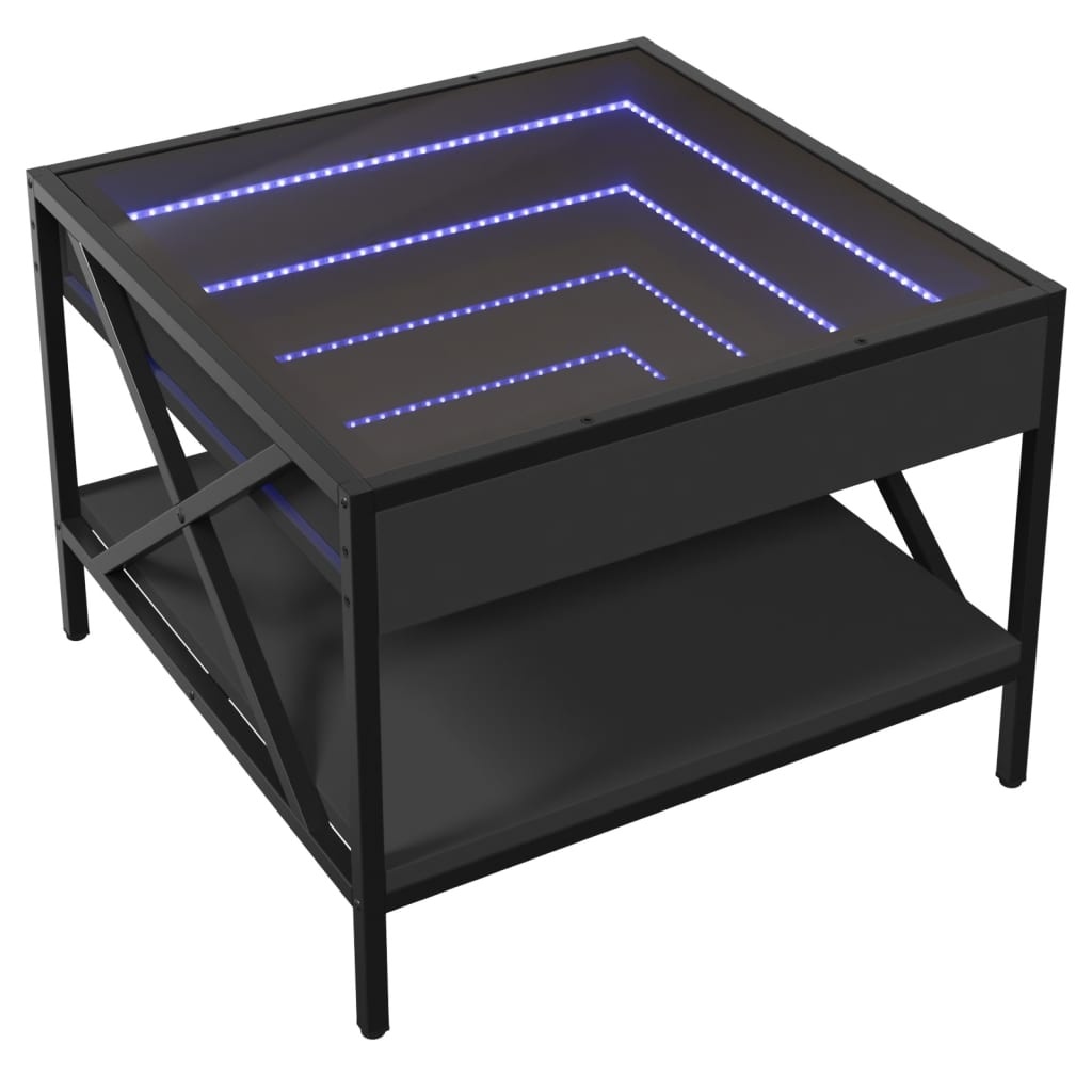 VidaXL Salontafel met Infinity LED 50x50x38 cm zwart