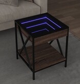 VidaXL Salontafel met Infinity LED 40x40x49 cm bruin eikenkleurig