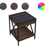 VidaXL Salontafel met Infinity LED 40x40x49 cm bruin eikenkleurig