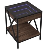VidaXL Salontafel met Infinity LED 40x40x49 cm bruin eikenkleurig