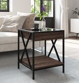 VidaXL Salontafel met Infinity LED 40x40x49 cm bruin eikenkleurig