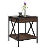 VidaXL Salontafel met Infinity LED 40x40x49 cm bruin eikenkleurig