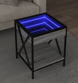VidaXL Salontafel met Infinity LED 40x40x49 cm grijs sonoma eikenkleur