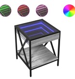 VidaXL Salontafel met Infinity LED 40x40x49 cm grijs sonoma eikenkleur