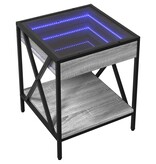 VidaXL Salontafel met Infinity LED 40x40x49 cm grijs sonoma eikenkleur