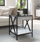 VidaXL Salontafel met Infinity LED 40x40x49 cm grijs sonoma eikenkleur
