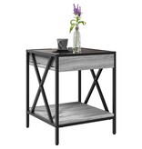 VidaXL Salontafel met Infinity LED 40x40x49 cm grijs sonoma eikenkleur