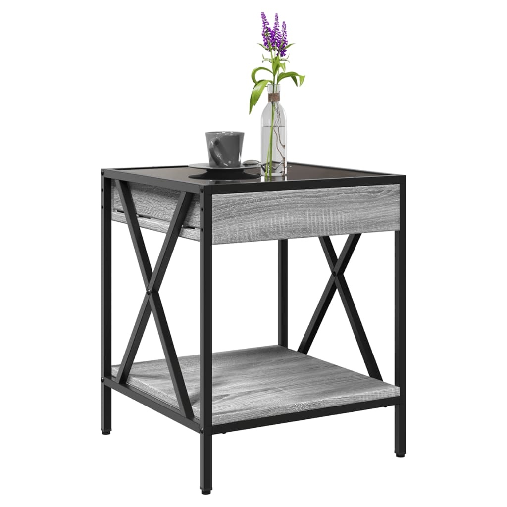 VidaXL Salontafel met Infinity LED 40x40x49 cm grijs sonoma eikenkleur
