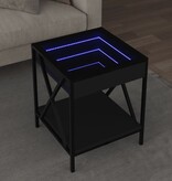 VidaXL Salontafel met Infinity LED 40x40x49 cm zwart