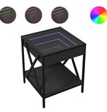 VidaXL Salontafel met Infinity LED 40x40x49 cm zwart