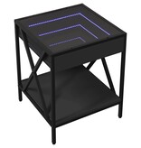 VidaXL Salontafel met Infinity LED 40x40x49 cm zwart