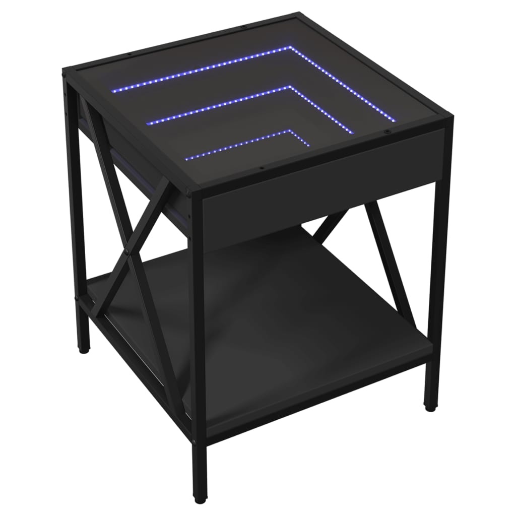 VidaXL Salontafel met Infinity LED 40x40x49 cm zwart