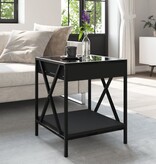 VidaXL Salontafel met Infinity LED 40x40x49 cm zwart
