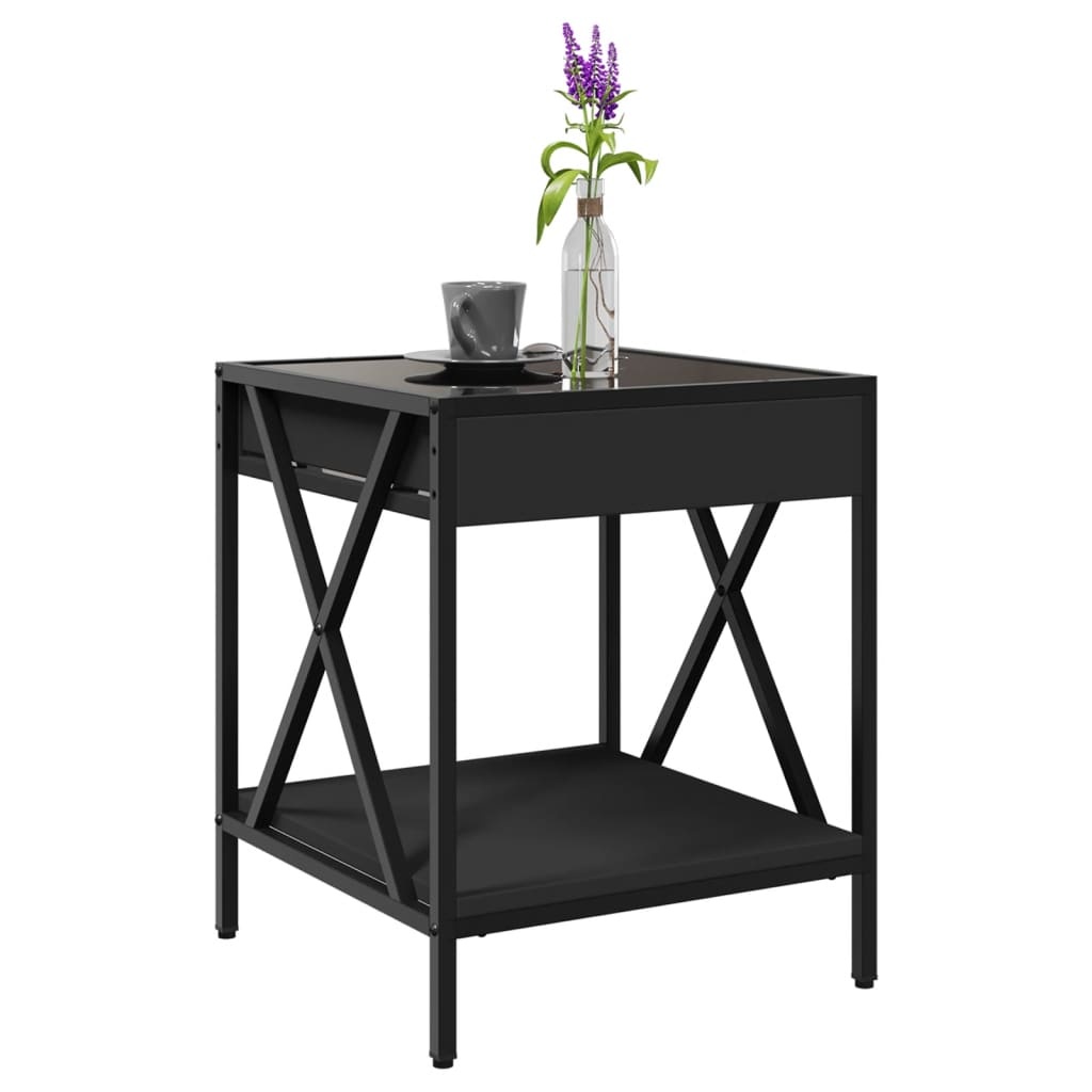 VidaXL Salontafel met Infinity LED 40x40x49 cm zwart