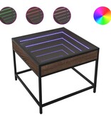 VidaXL Salontafel met Infinity LED 50x50x41 cm bruin eikenkleurig