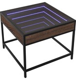 VidaXL Salontafel met Infinity LED 50x50x41 cm bruin eikenkleurig