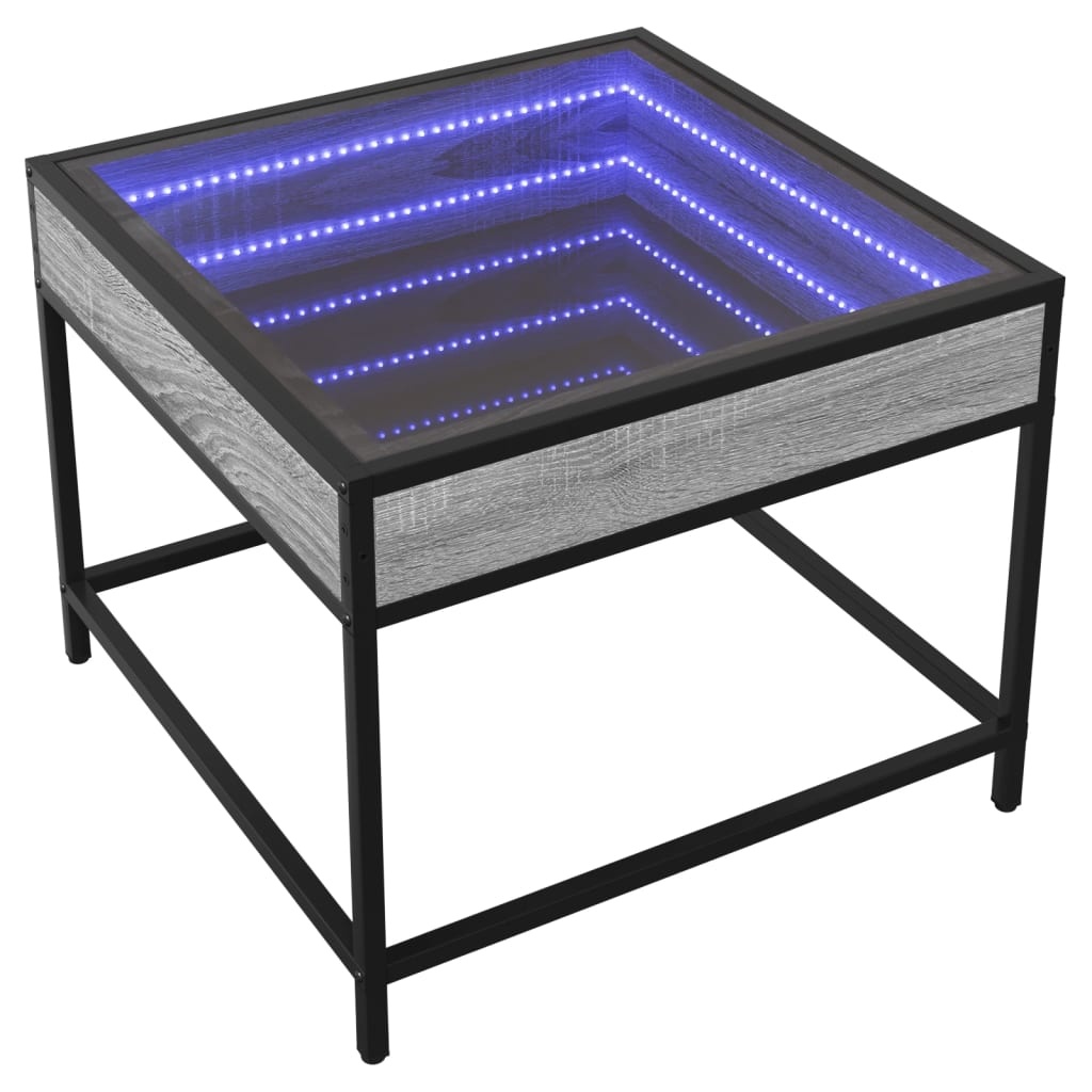 VidaXL Salontafel met Infinity LED 50x50x41 cm grijs sonoma eikenkleur
