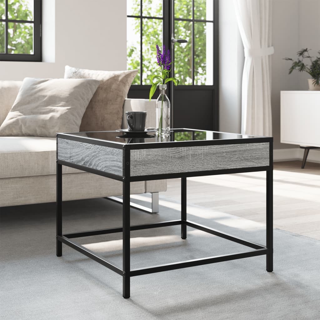 VidaXL Salontafel met Infinity LED 50x50x41 cm grijs sonoma eikenkleur