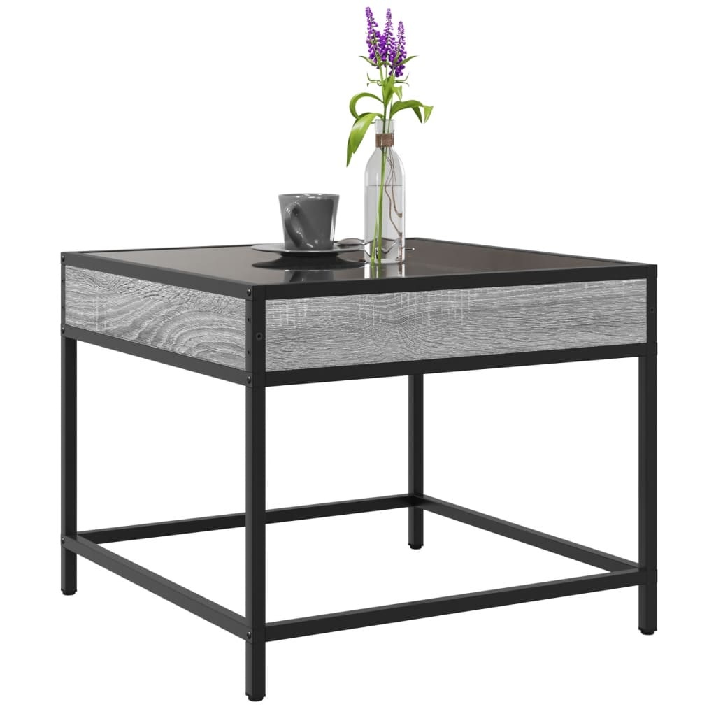 VidaXL Salontafel met Infinity LED 50x50x41 cm grijs sonoma eikenkleur